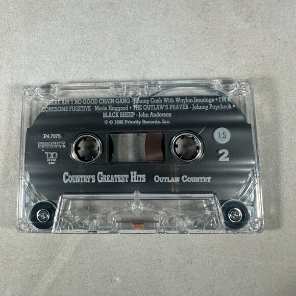 Countrys Greatest Hits Volume 15 Cassette Outlaw Country Willie Nelson 1992 - Picture 4 of 4